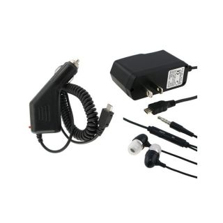 Eforcity Headset and Travel/ Car Chargers for Blackberry 8530 Bold