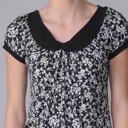 Journee Collection Womens Floral Print Stretch Knit Top