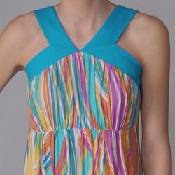 Sangria Womens Retro Print Long Maxi Dress