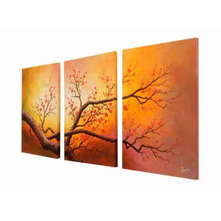 Hand painted Oil on Gallery wrapped Canvas Art (Set of 3)
