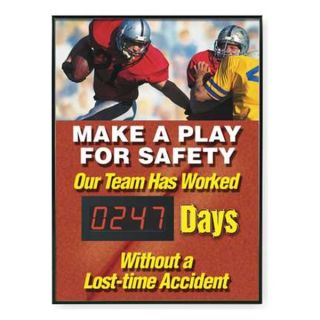 Accuform Signs SCD247 Safety Scoreboard, 28 x 20In, ENG