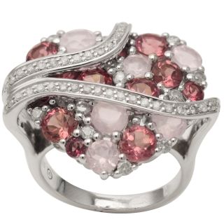 Beverly Hills Charm Silver Multi gemstone and 3/4ct TDW Diamond Heart