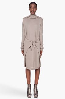 Silent By Damir Doma Taupe Knotted Turtleneck Dress for women