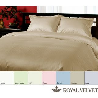Royal Velvet Dotted Weave 330 Thread Count Duvet Cover Set