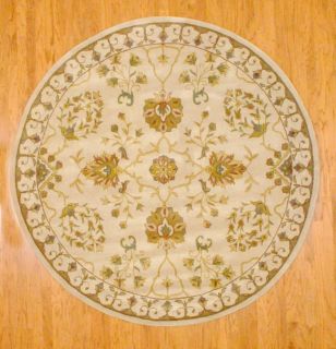 Ivory/ Gold Floral Wool Rug (8 Round) Today $331.99