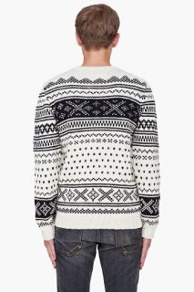 Yigal Azrouel Cream Nordic Knit Sweater for men