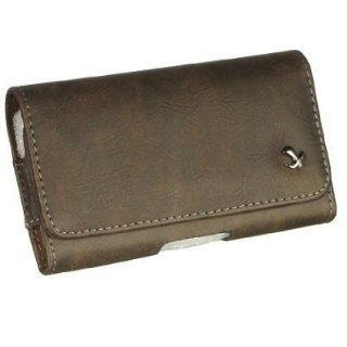 Luxmo Brown Horizontal Leather Pouch Holster Case with