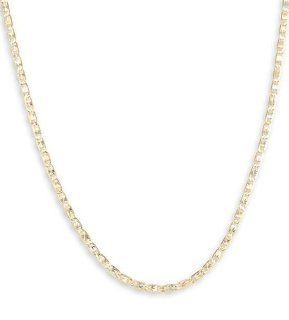 14k Tri Color Gold Valentino Chain Link Necklace 2mm