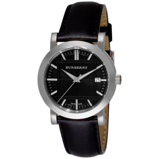 Burberry Mens Heritage Black Leather Strap Watch