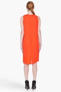 Wayne Orange Silk Knot Front Dress for women