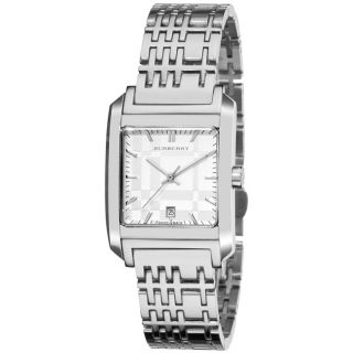 Burberry Womens Nova Check Stainless Steel Square Watch