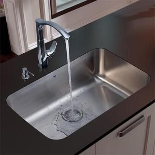 Vigo Large Stainless Steel Sink and Vessel Faucet