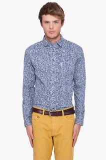 Paul Smith Jeans Tailored Fit Navy Floral Shirt for men