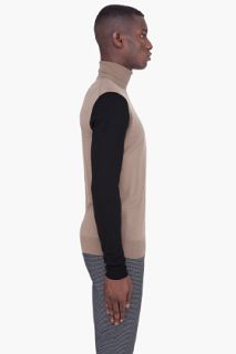 Neil Barrett Taupe Combo Wool Knit Turtleneck for men