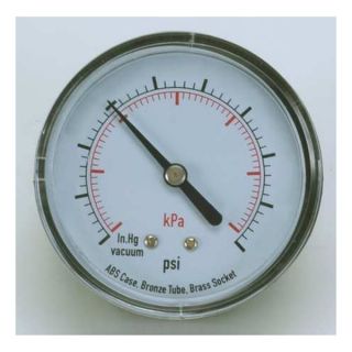 Approved Vendor 4FMC1 Vacuum Gauge, 2 In, 30 In Hg, Back