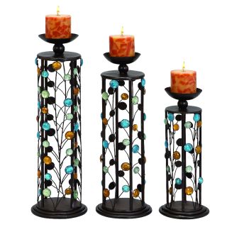 Color Medley Metal Pillar Candle Holders   Set of 3 Today $62.99 5.0
