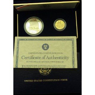 1987 US Constitution Commemorative Proof Set 2 Coin $5