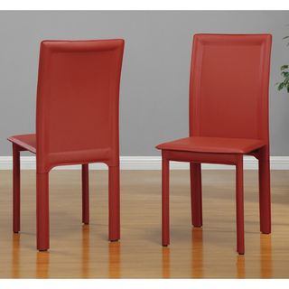 Red Vinyl Dining Chairs (Set of 4)