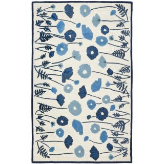 Martha Stewart Poppy Glossary Azurite Blue Wool/ Viscose Rug (8 x 10
