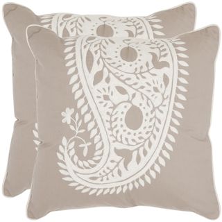 Sweet Paisley 20 inch Beige/ Ivory Decorative Pillows (Set of 2