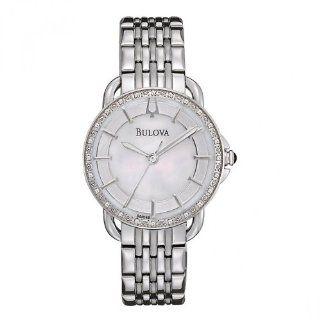 Bulova 96R146 Ladies Diamonds Silver White Watch Watches