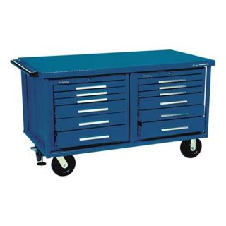Kennedy 6012SBL Rolling Cabinet, 61 W, 12 Drawer, Blue