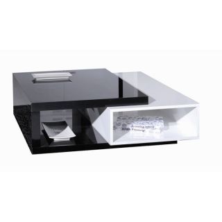 LEFTY table basse laquée 100 x 100cm noir et blanc   Achat / Vente