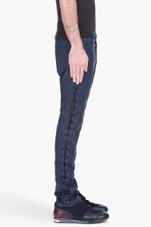 Sasquatchfabrix Navy Lace Up Pistol Trousers for men