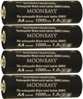 Moonrays 97142 4 Pack AA NiMh Pre Charged Rechargeable Batteries for