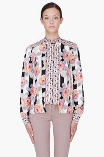 Suno Peach Silk Paper Rose Blouse for women