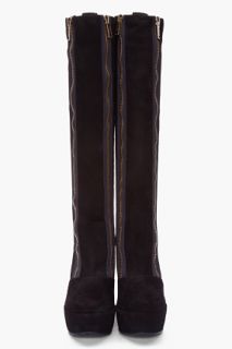 Marc By Marc Jacobs Black Suede Wedge Boots for women