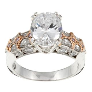 Tacori Platinum/ 18k Gold CZ and 3/4ct TDW Diamond Engagement Ring (G