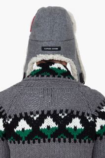Canada Goose Grey Shearling Aviator Hat for men
