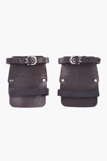 Neil Barrett Black Leather Armour Glove for men