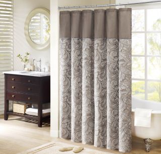 Madison Park Whitman Jacquard Faux Silk Shower Curtain Today $28.99 4