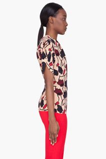 Marni Fitted Peach Printed Blouse for women