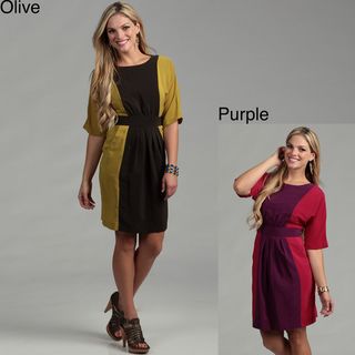 Gabby Skye Womens Colorblock 3/4 sleeve Dress FINAL SALE