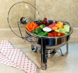 4QT Stainless Steel Chafing Dish With New Duo Section Design
