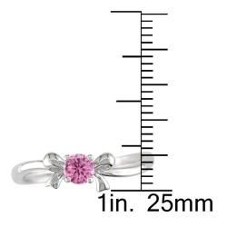 Miadora 10k White Gold 1/5ct TDW Pink Diamond Promise Ring