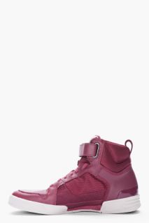 G Star Burgundy Leather Yard Bullion Sneakers for men