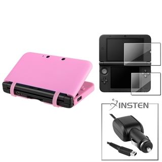 INSTEN Car Charger/ Pink Silicone Case/ Protector for Nintendo 3DS/ XL