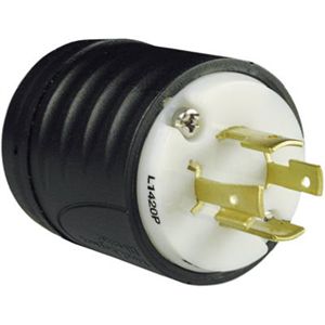 Pass & Seymour L1420PCCV3 20A BLK/WHT 4Wire Plug