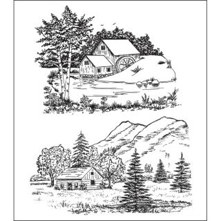 Heartfelt Creations Scenic Combo Cling Rubber Stamp Set Today $13.29