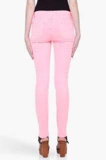 J Brand Neon Pink Coated Jeans for women