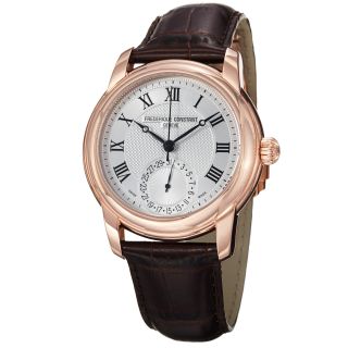 Frederique Constant Mens Maxime Silver Dial Brown Strap Watch Today