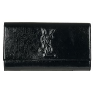 Yves Saint Laurent 203855 Large Black Patent Leather Clutch