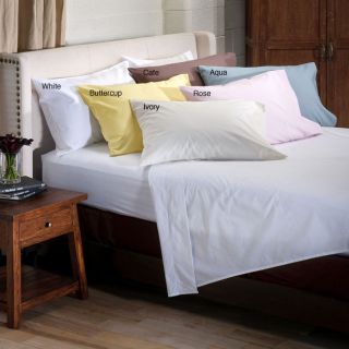 Hotel Fine Linens 380 Thread Count Percale Twin/ Full size Sheet Set