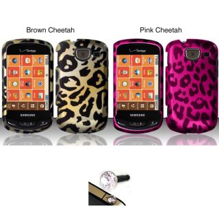 Samsung Brightside U380 Cheetah Protector Case with Charm Plug