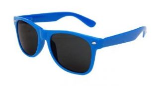Solid Neon Wayfarer Sunglasses by Qlook, Blue Clothing