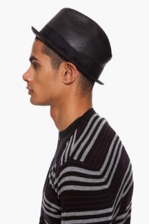 Rag & Bone Black Straw Fedora Hat for men